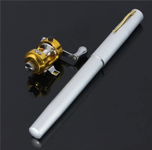 G Ganen 38inch Mini Portable Pocket Aluminum Alloy Fishing Rod Pen Great Gift